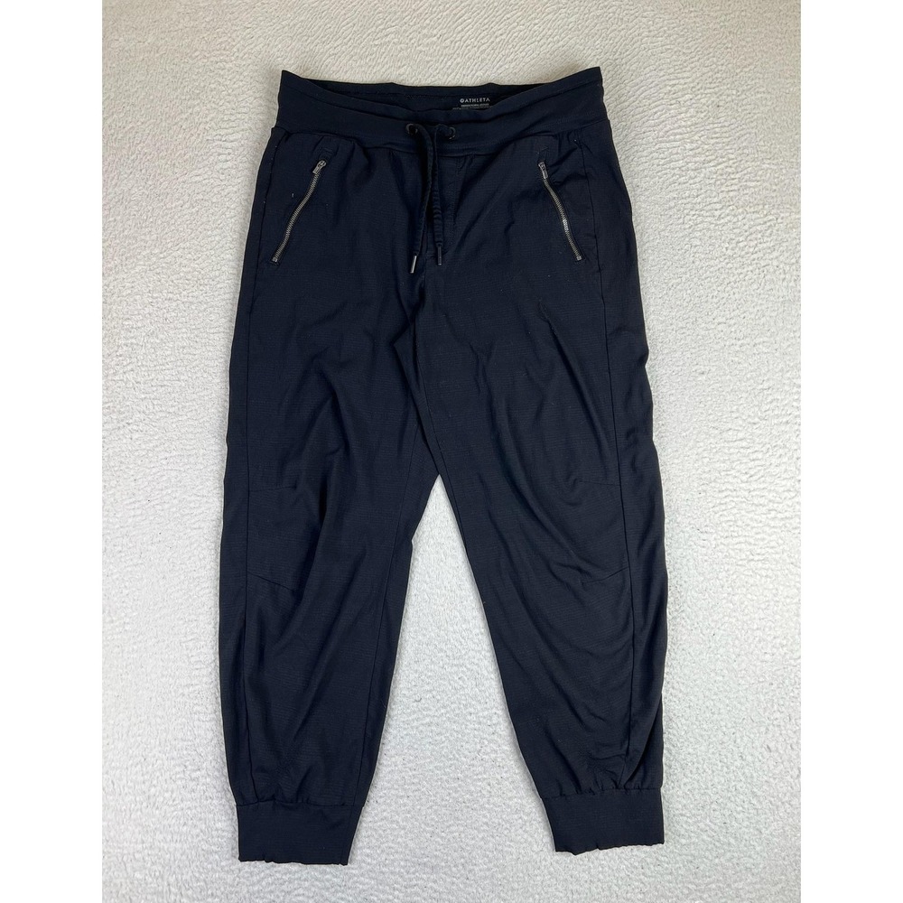 Athleta Trekkie North Jogger Pants Womens 10 Black‎ Hiking Travel Stretch Zip